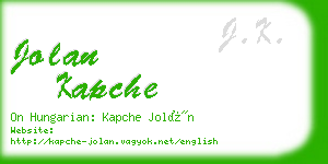 jolan kapche business card